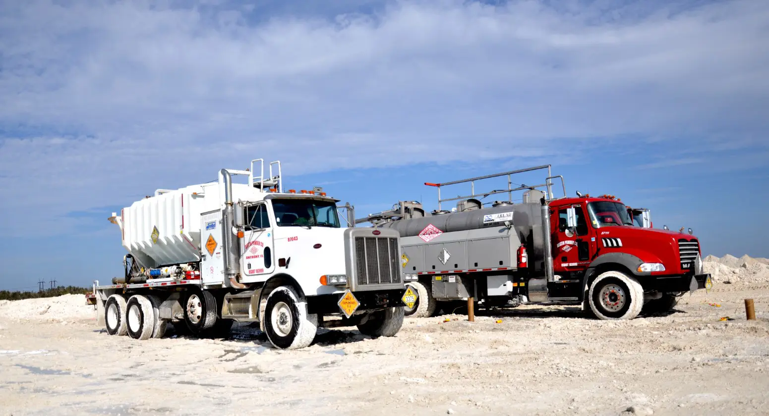 White and Red Truck on Site