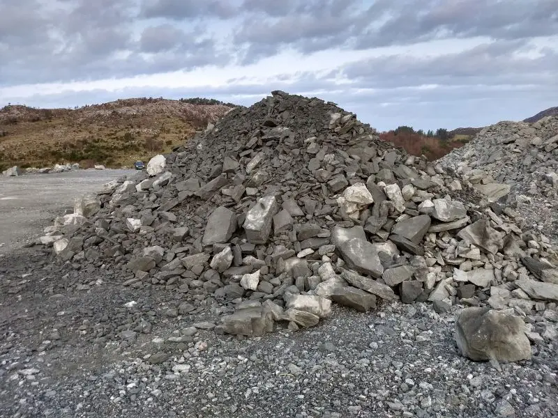 Rubble from explosion